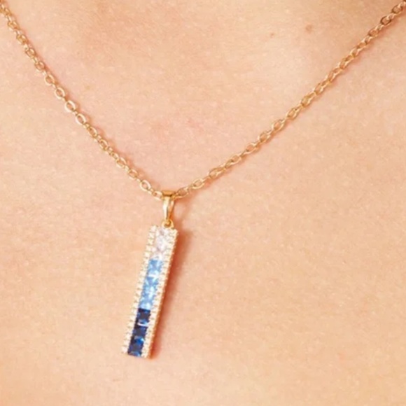Vince Camuto Blue Ombre CZ Necklace NWT - Picture 1 of 4